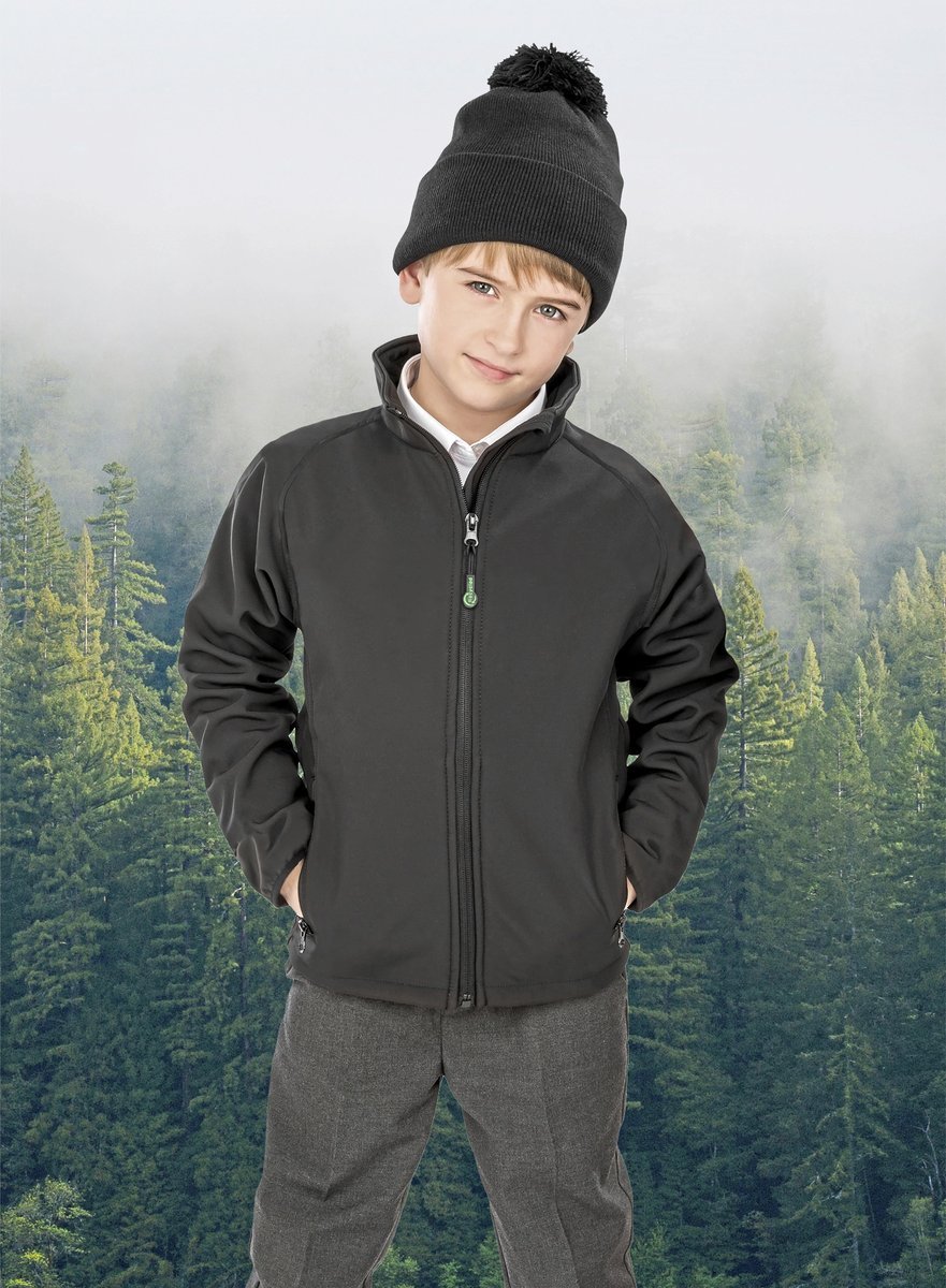 Result Genuine Recycled Recycled Kinder Softshelljacke 2-lagig, Black L (9-10), RT901J