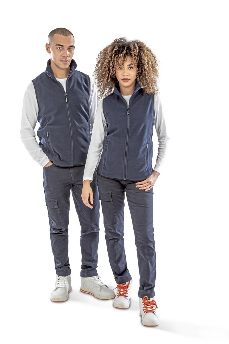 Result Genuine Recycled Recycelte Fleece Weste mit Taschen, Black XS, RT904