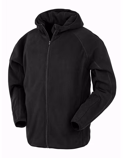 Result Genuine Recycled Recycelte Kapuzen-Microfleece Jacke, Black XL, RT906
