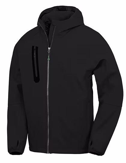 3-Layer Recycled Printable Hooded Casual Veste Softshellt