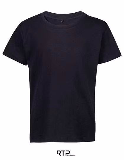 RTP Apparel T-Shirt in Cotone Biologico, confezione da 10 per Bambini, Deep Black 4 Jahre (96/104), RTP03258