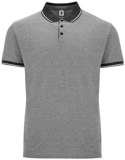 Roly Bowie Poloshirt mit Kontrastdetails, Black Melange 243 S, RY0395