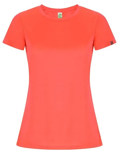 Roly Eco Imola T-Shirt aus Recycling-Polyester für Damen, Fluor Coral 234 L, RY0428