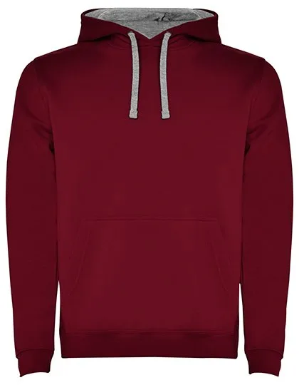 Roly Urban Sweatshirt mit Kapuze für Herren, Garnet Red 57/Heather Grey 58 S, RY1067