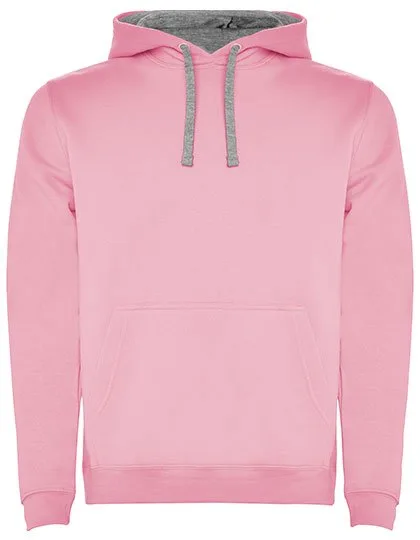 Roly Urban Sweatshirt mit Kapuze für Herren, Light Pink 48/Heather Grey 58 M, RY1067