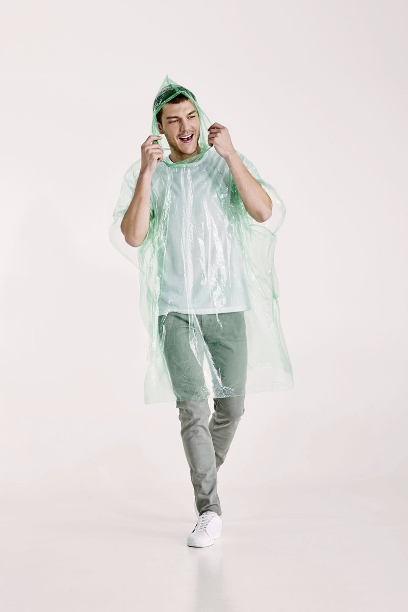 Stamina Transparenter Regenponcho Shaka aus LDPE, Fern Green 226 127 x 102 cm, RY5601