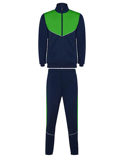 Roly Sport Trainingsanzug Evans mit Reißverschluss für Kinder, Navy Blue 55/Fern Green 226 4 Jahre, RY6402K