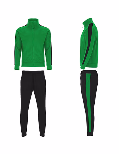 Roly Sport Sporty Tracksuit Creta with Pockets, Fern Green 226/Black 02 M, RY6410
