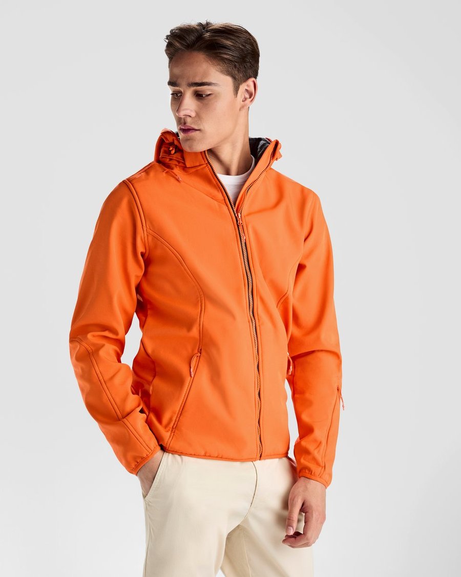 Roly Siberia Softshelljacke mit abnehmbarer Kapuze, Bermellion Orange 311 XS, RY6428