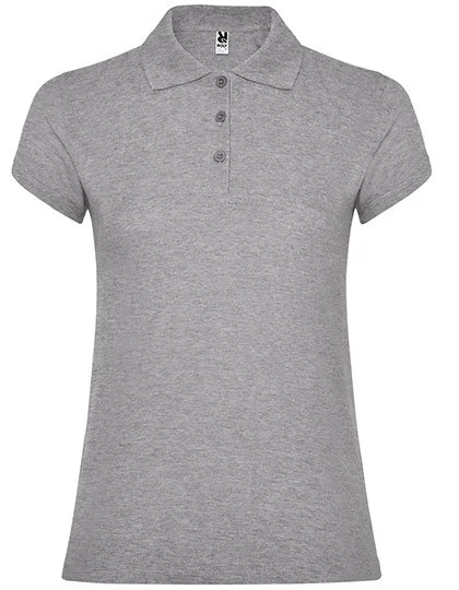 Roly Poloshirt Star, taillierter Schnitt für Damen, Heather Grey 58 M, RY6634