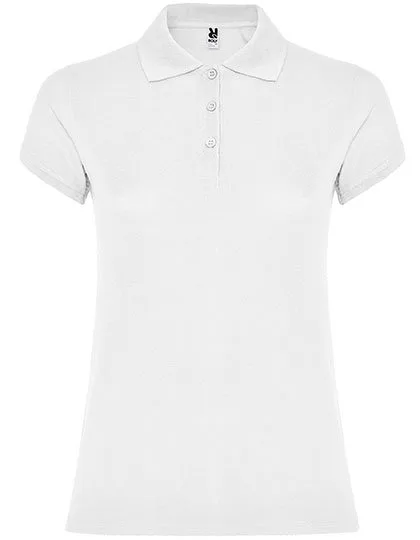 Roly Polo Shirt Star, Fitted Cut for Women, White 01 L, RY6634