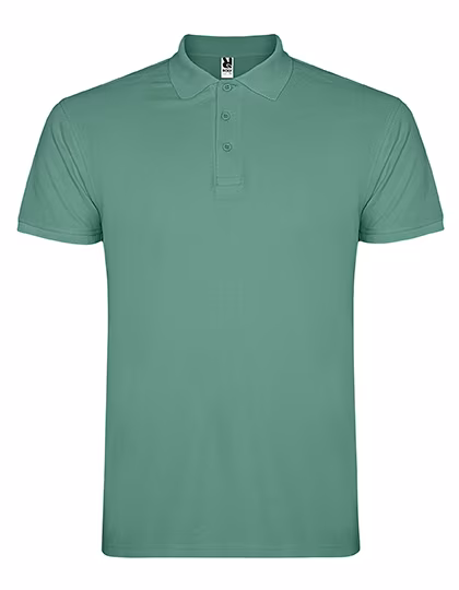Roly Baumwoll-Polo mit Rippkragen und Seitenschlitzen, Dark Mint 164 L, RY6638