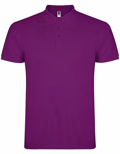 Roly Baumwoll-Polo mit Rippkragen und Seitenschlitzen, Purple 71 S, RY6638