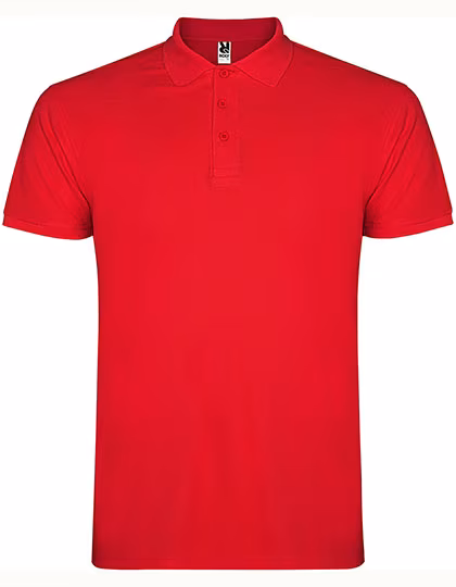 Roly Baumwoll-Polo mit Rippkragen und Seitenschlitzen, Red 60 XL, RY6638