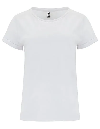 Roly T-Shirt mit Rollup-Ärmeln für Damen, White 01 S, RY6643