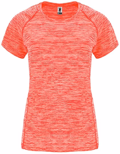 Roly Sport T-Shirt Austin Raglan Poliestere da Donna, Heather Fluor Coral 244 M, RY6649