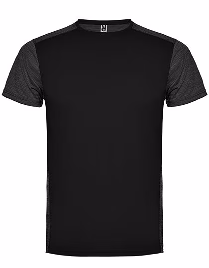 Roly Sport Zolder T-Shirt mit Schnelltrocknungsfunktion, Black 02/Heather Black 243 S, RY6653