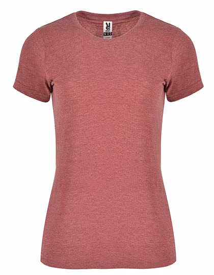 Roly Fox T-Shirt aus Melange-Gewebe für Damen, Heather Garnet Red 256 XL, RY6661
