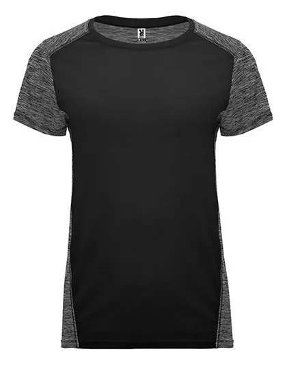 Roly Sport Funktions-T-Shirt Zolder mit Belüftung, Black 02/Heather Black 243 S, RY6663