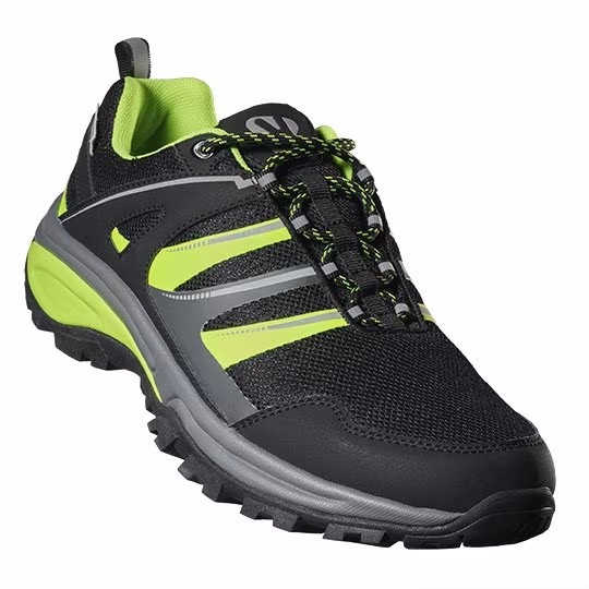 Roly Footwear Trekking-Schuh "Marc" mit atmungsaktivem Mesh, Black 02/Fluor Green 222 36, RY8335