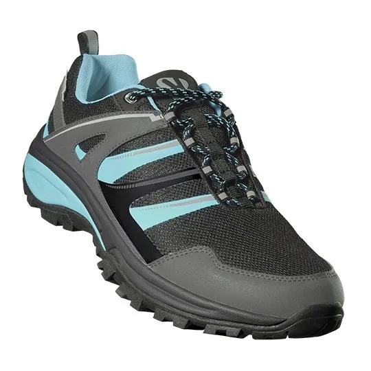 Roly Footwear Trekking-Schuh "Marc" mit atmungsaktivem Mesh, Ebony 231/Turquoise 12 46, RY8335