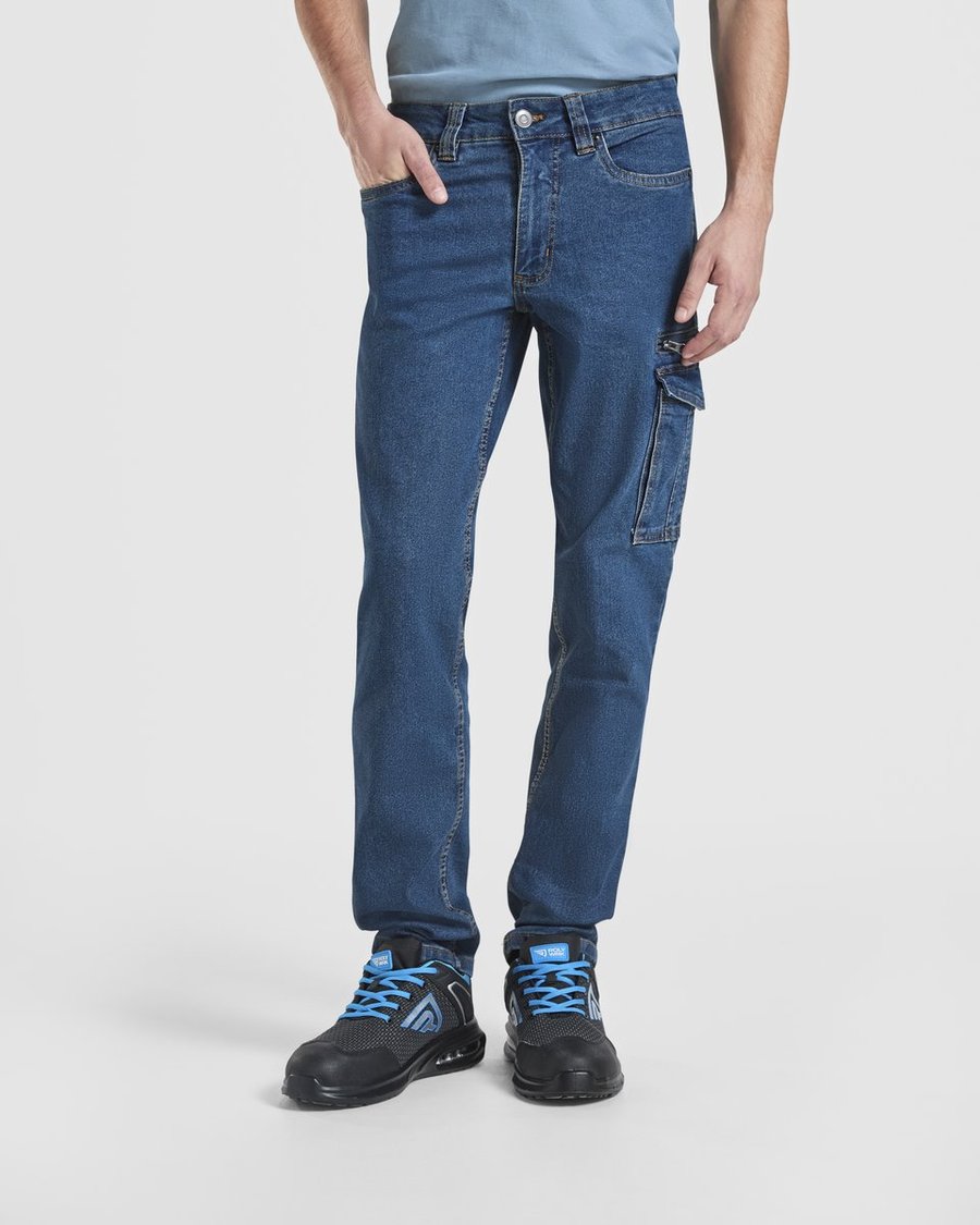 Roly Workwear Multipocket Jeans mit Stretchanteil, Blue Jeans 143 36, RY8402