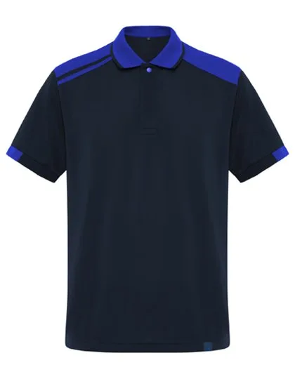 Roly Workwear Kurzarm-Poloshirt Samurai mit Kontrastdetails, Navy Blue 55/Royal Blue 05 M, RY8410