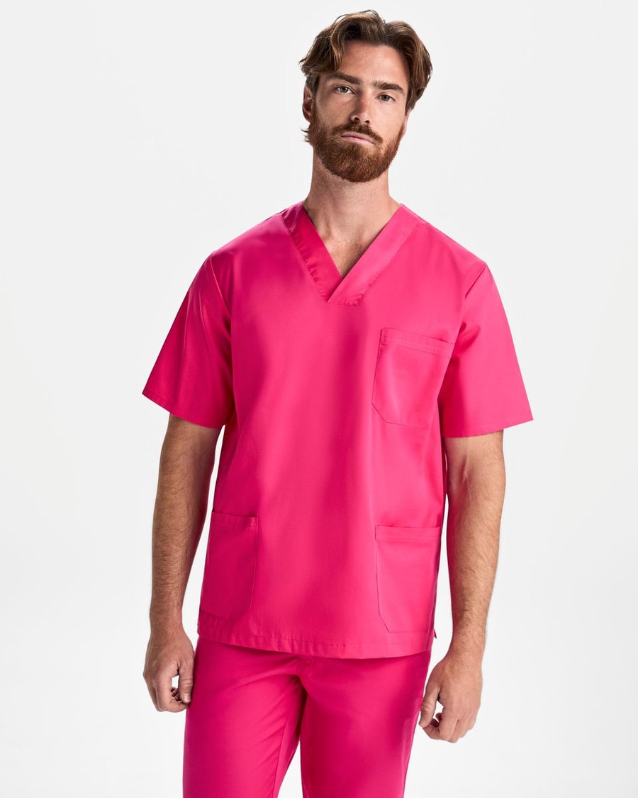 Roly Workwear Panacea Schlupfkasack Baumwoll-Twill V-Ausschnitt, Violett 95 M, RY9098