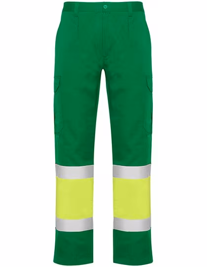 Roly Workwear Naos Multitaschen-Hose in Neonfarben, Garden Green 52/Fluor Yellow 221 38, RY9300