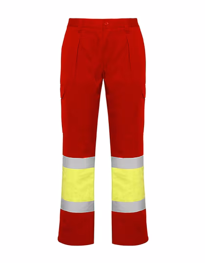 Roly Workwear Multipocket Trousers Hi-Viz with Reflective Band