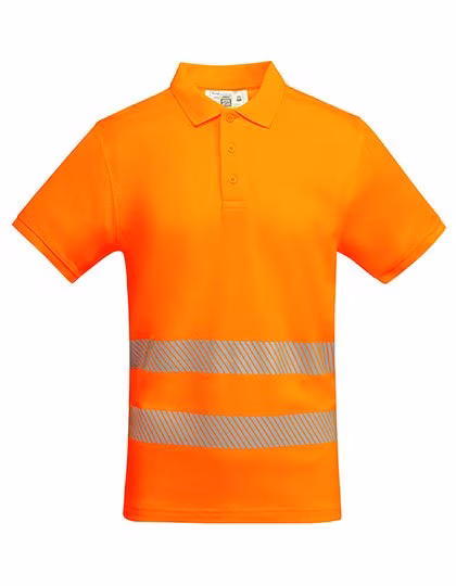 Roly Workwear Polo Shirt Atrio Short-Sleeve with Reflectors, Fluor Orange 223 S, RY9318