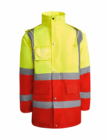Sichtbare Arbeitsjacke Merak mit Kapuze