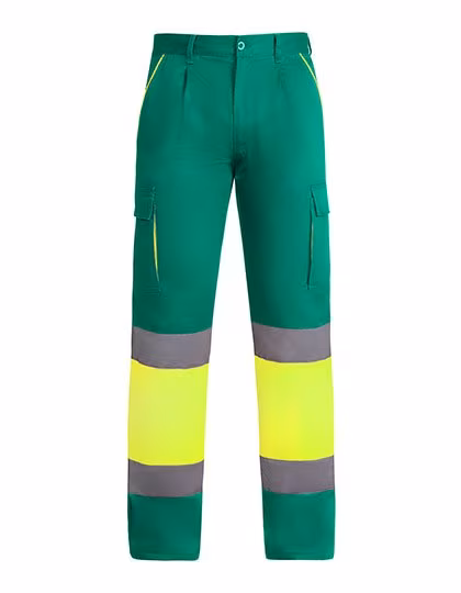 Roly Workwear Pantaloni da lavoro foderati Enix con Pile, Garden Green 52/Fluor Yellow 221 38, RY9321