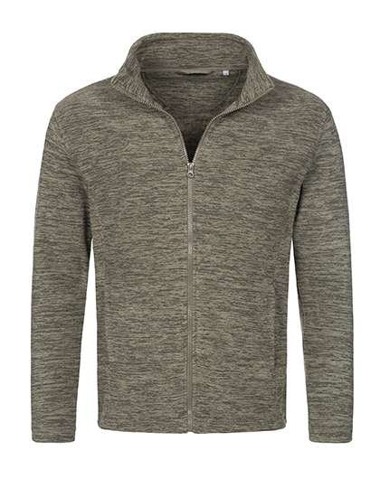 Stedman® Melange Fleecejacke mit Stehkragen, Olive Melange S, S5060