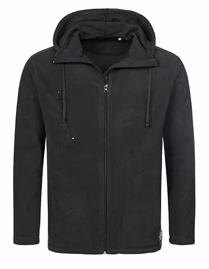 Stedman® Hooded Fleece Jacket with Chest Pocket, Black Opal S, S5080