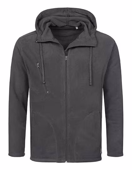 Stedman® Hooded Fleece Jacke mit Brusttasche, Grey Steel (Solid) XXL, S5080