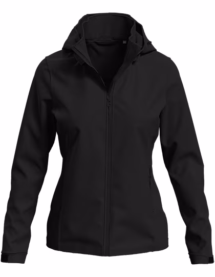 Stedman® Lux Softshell-Jacke Damen mit Kapuze, Black Opal XS, S5540