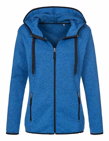 Stedman® Strickfleece Jacke mit Kapuze für Damen, Blue Melange S, S5950