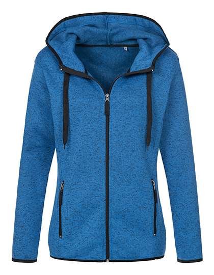 Stedman® Strickfleece Jacke mit Kapuze für Damen, Blue Melange S, S5950