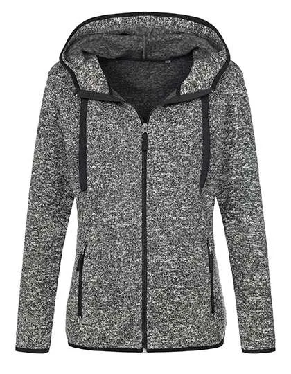 Stedman® Strickfleece Jacke mit Kapuze für Damen, Dark Grey Melange M, S5950