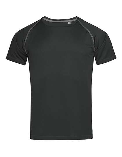 Stedman® Aktives Raglan T-Shirt aus Polyester, Black Opal S, S8030