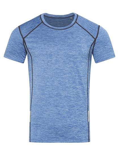 Stedman® Recyceltes Sport-T-Shirt mit Reflektoren, Blue Heather S, S8840