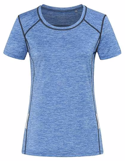 Stedman® Recycled T-Shirt sportiva con banda riflettente, Blue Heather S, S8940