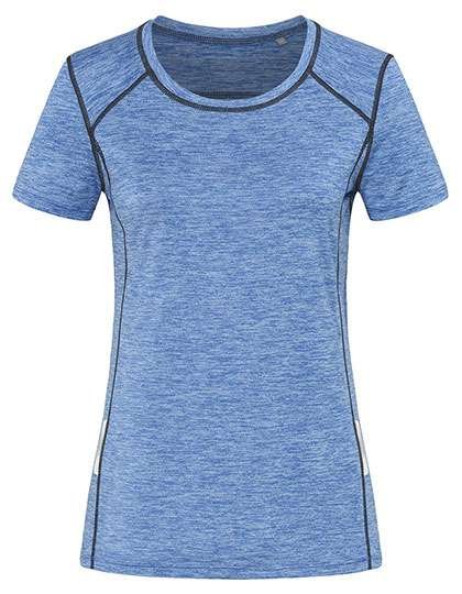 Stedman® Recycled Sports-T-Shirt mit Reflektorband, Blue Heather S, S8940