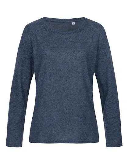 Stedman® Langarm-Pullover mit Rundhalsausschnitt für Damen, Marina Blue Melange L, S9180
