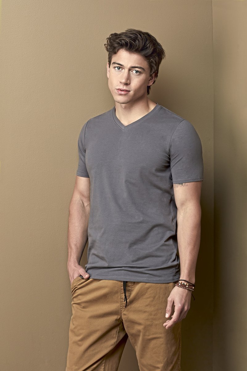 Stedman® Stylisches V-Neck T-Shirt mit Elasthan, White S, S9610