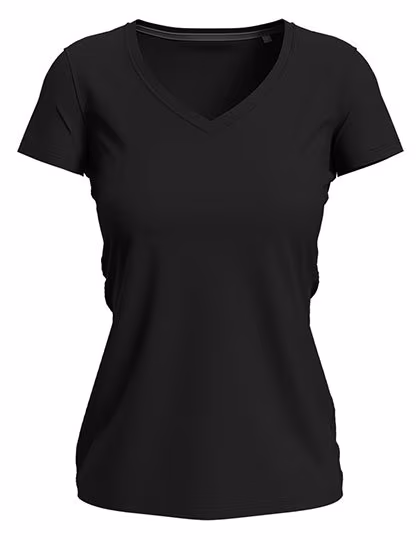 Stedman® Körperbetontes Claire V-Neck Damen-Shirt, Slate Grey (Solid) L, S9710