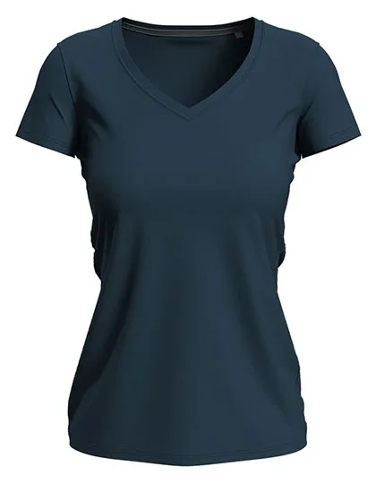 Stedman® Körperbetontes Claire V-Neck Damen-Shirt, Marina Blue S, S9710