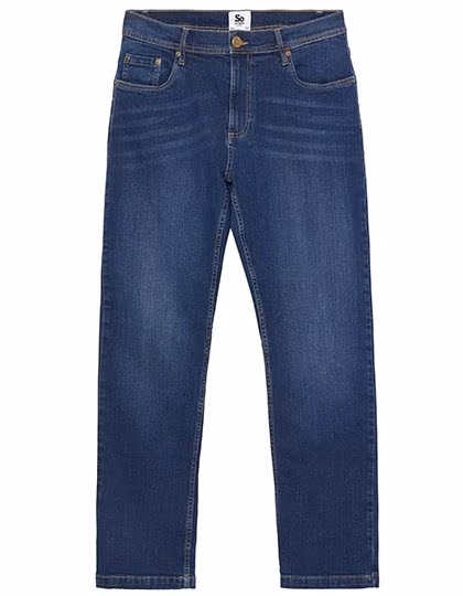 So Denim Leo Straight Jeans mit 5-Taschen-Design, Dark Blue Wash 40/33, SD001