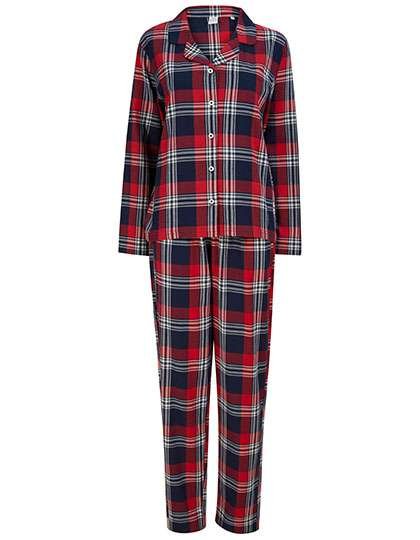 SF Women Karierter Flanell Lounge-Set für Damen, Red-Navy Check XS, SF074